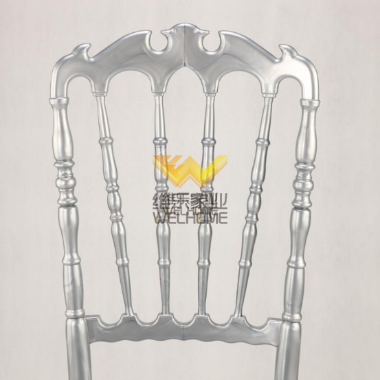 Silver Highback Resin Napoleon Chair for Wedding/Event